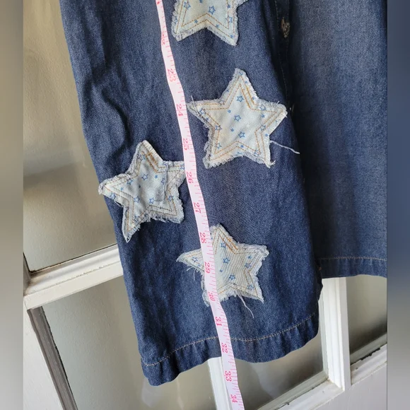 E & You Denim Mini Dress Size S Button Up Collard Short Sleeve Dress Y2K Western - Picture 9 of 11